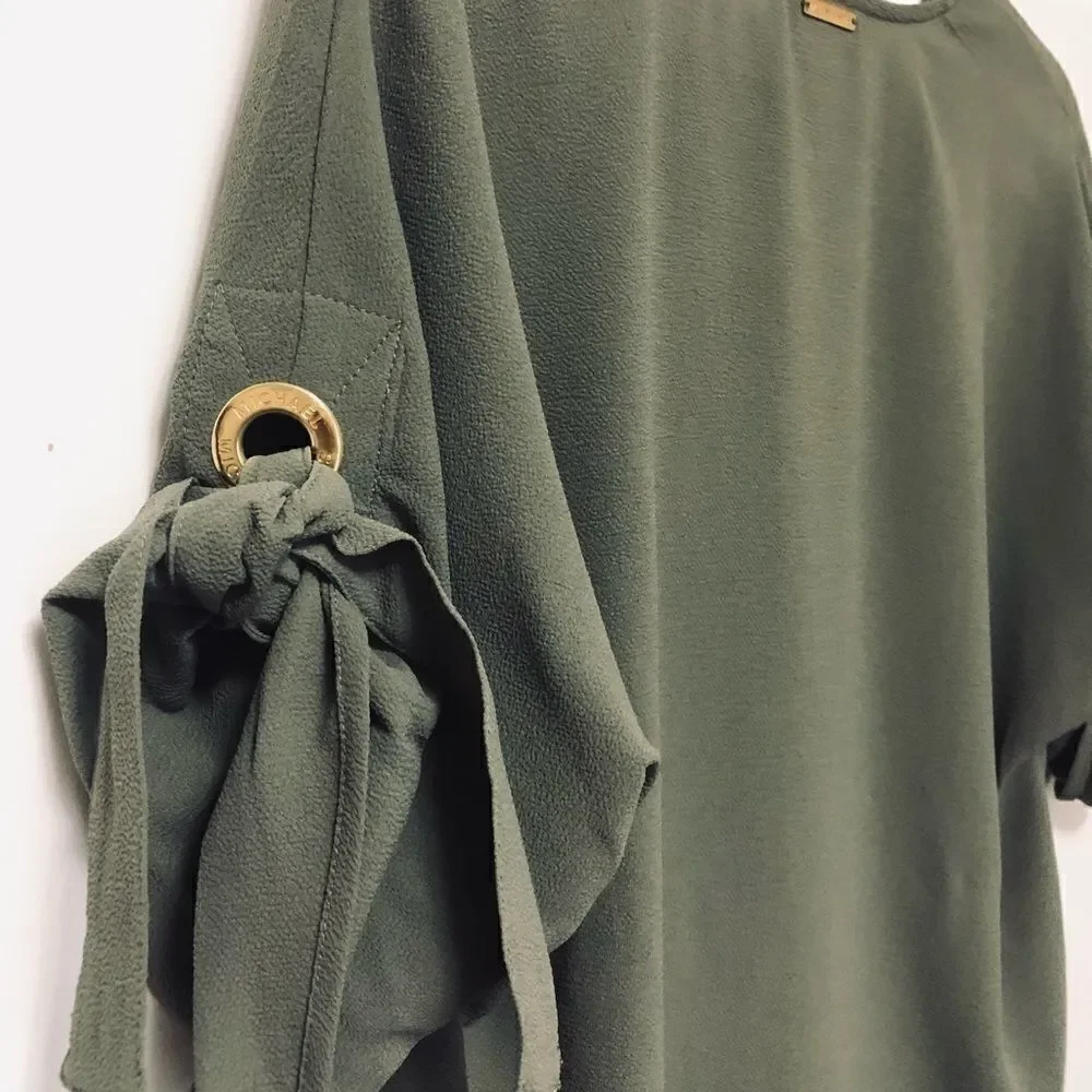 ‎Michael Kors Drape-front Tie Sleeve Blouse
